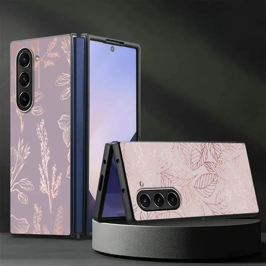 Pink Bling Picture Back Phone Cover Case for Samsung Galaxy ZFold3 ZFold7 ZFold5 Z Fold 7 6 5 4 3 ZFold4 ZFold6