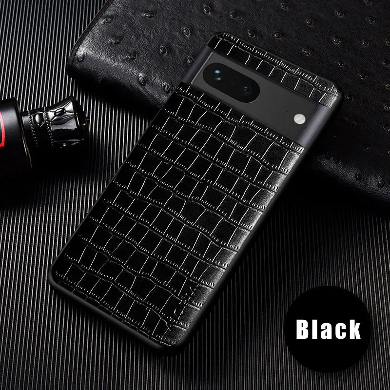 Premium Crocodile Leather Case For Google Pixel 8 8A 7 7A 6 6 Pro 6A Slim Fit Protective Back Cover for pixel 8 phone case