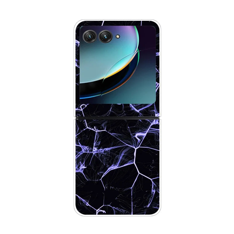 For Motorola Razr 40 Ultra Phone Case Flower Painted Clear Plastic PC Hard Back Cover For Moto Razr 40 Ultra Case 40Ultra 6.9"