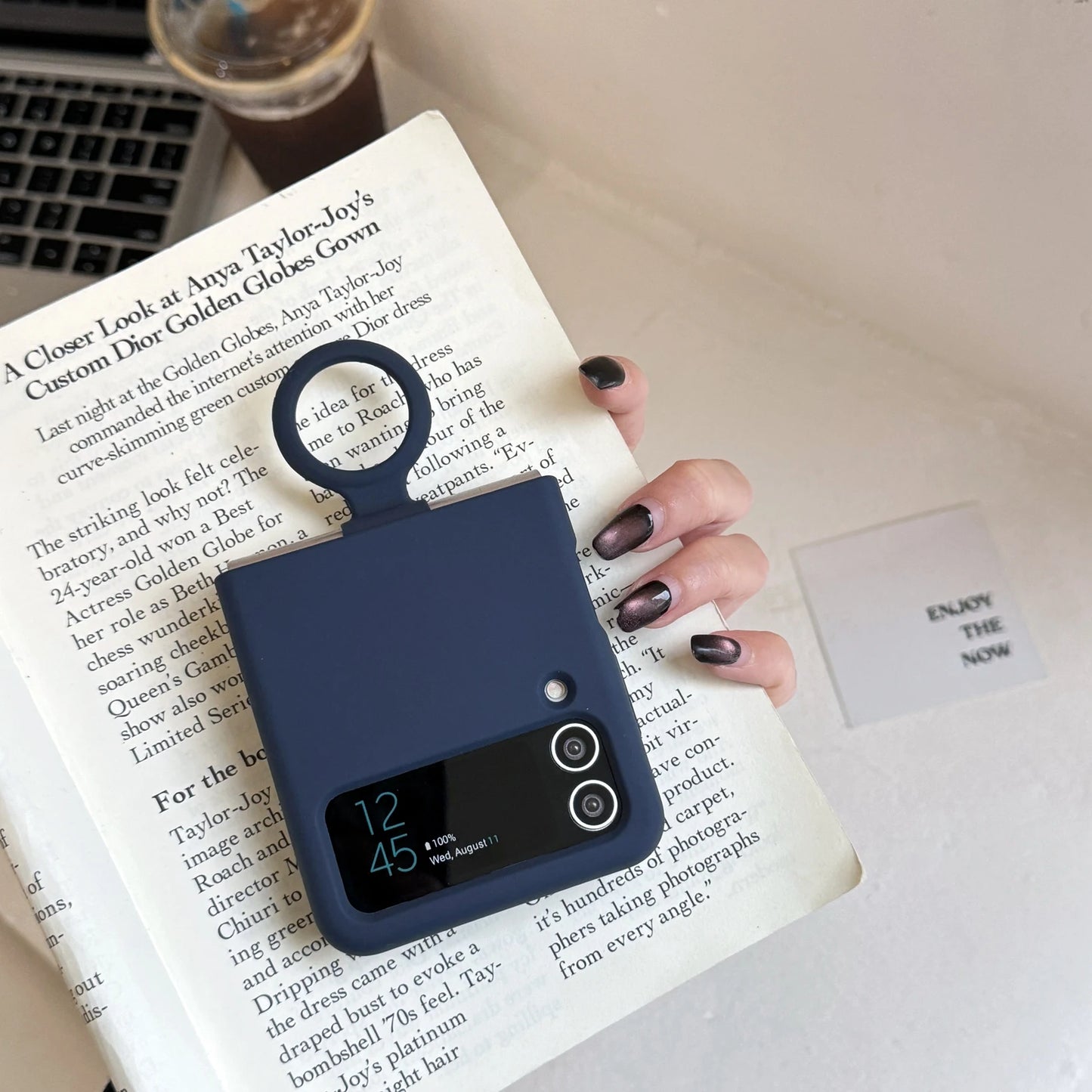 Ring Holder Matte Liquid Silicone Protective Cases For Samsung Galaxy ZFlip4 ZFlip3 Solid Color Soft Bumper Shockproof Cover