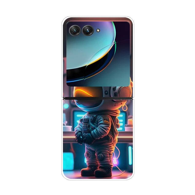 Case For Motorola Razr 40 Ultra Transparent Hard Folding Luxury Pattern For Motorola Moto Razr 40 Ultra Clear Cover Razr40 Ultra