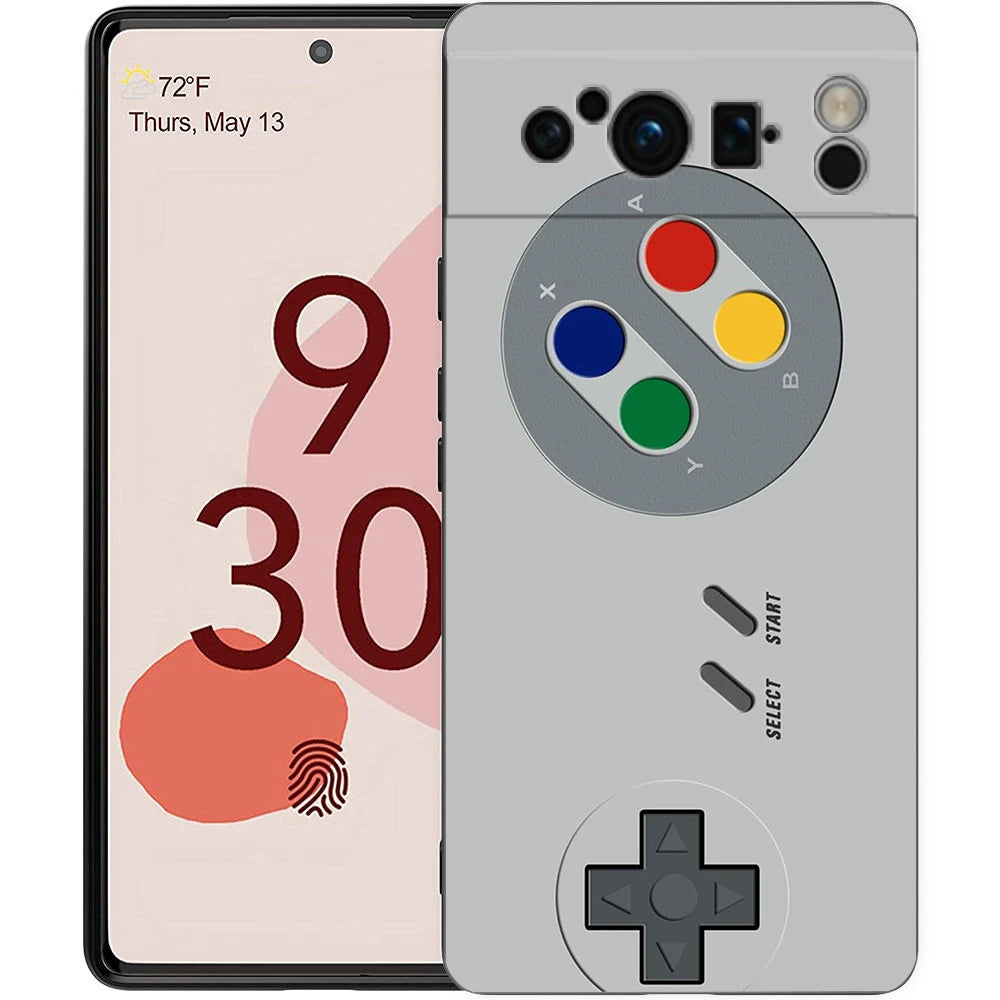 Video Game Boy Vintage GamePad Phone Case For Google Pixel 8 7 6 Pro 6A 7A 5G Soft Silicone Shockproof Black Cover TPU Fundas