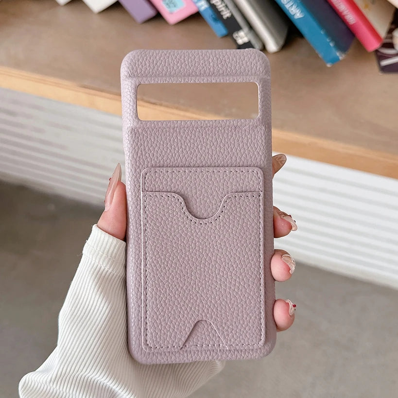 Fashion Leather Litchi Card Slot Bag Holder Phone Case For Google Pixel 9 8 7 6 Pro 7A 6A 8A Colorful Matte Cover For Pixel 9 XL