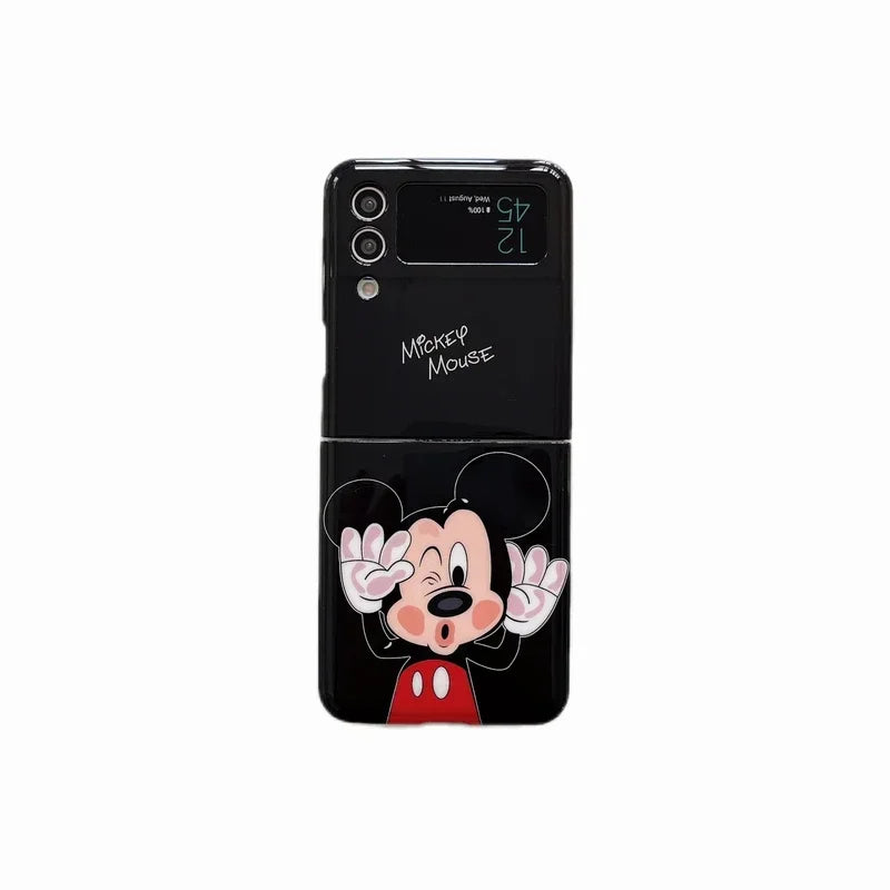 Disney Cartoon Mickey Minnie Mouse Stitch Winnie The Pooh Phone Case for Samsung Galaxy Z Flip 6 3 4 5 5G Hard Back Cover Funda