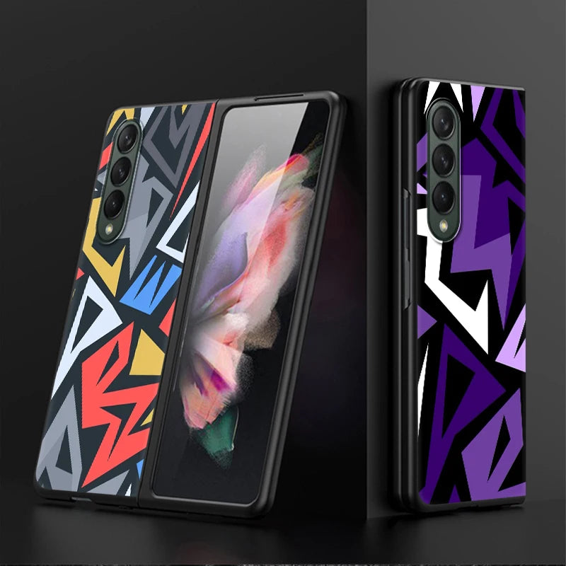 Irregular Art Back Phone Cover Case for Samsung Galaxy Z Fold 7 6 5 4 3 ZFold3 ZFold6 ZFold7 ZFold5 ZFold4