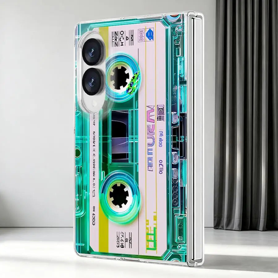 Cyber Transparent Cassette Case for Samsung Galaxy Z Fold 8 ZFold 8 PC Hard Luxury ZFold8 Transparent Phone Cover