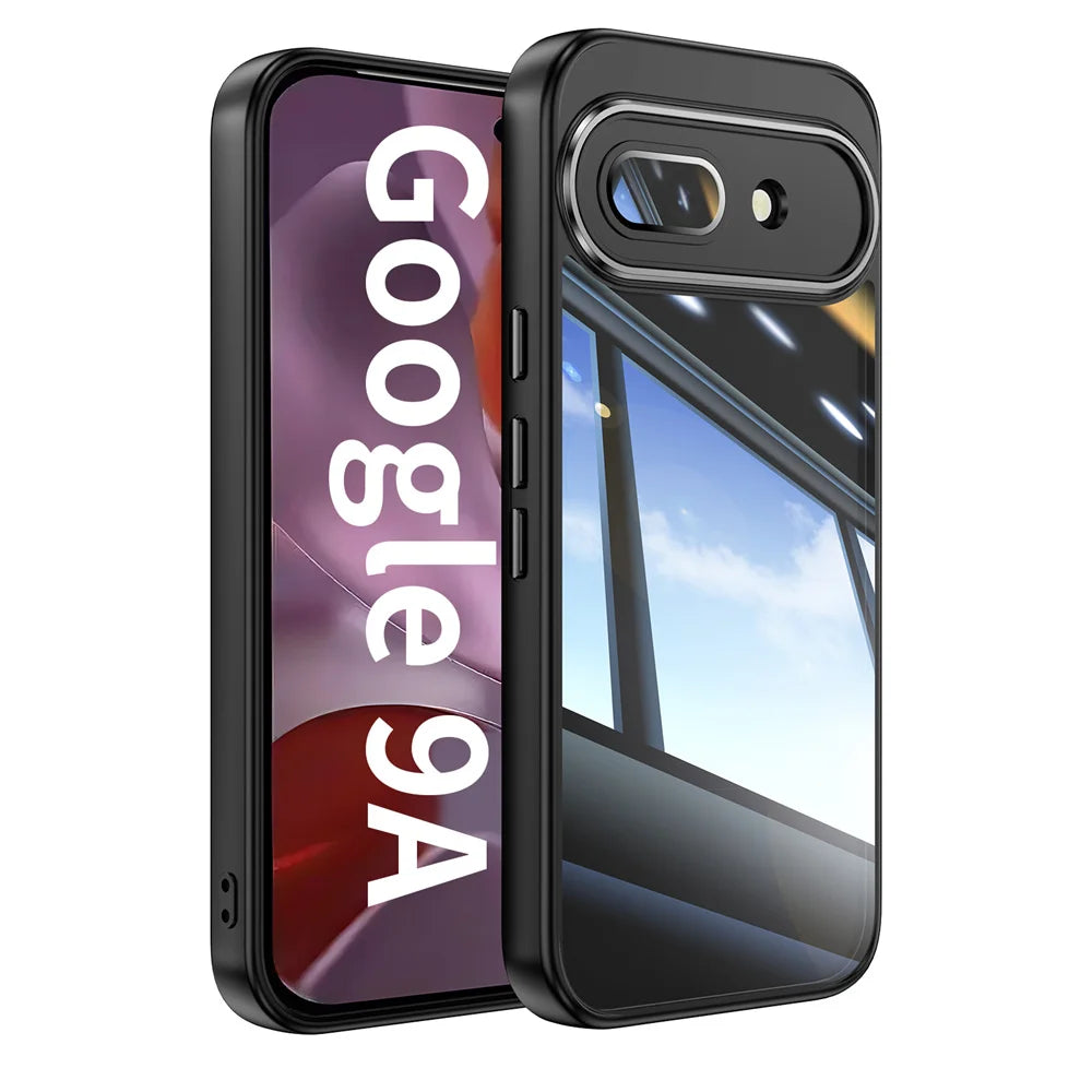 Luxury Clear Acrylic Phone Case Bumper For Google Pixel 9 Pro XL 9A 8A Clear Shockproof Full Protection Transparent Back Cover