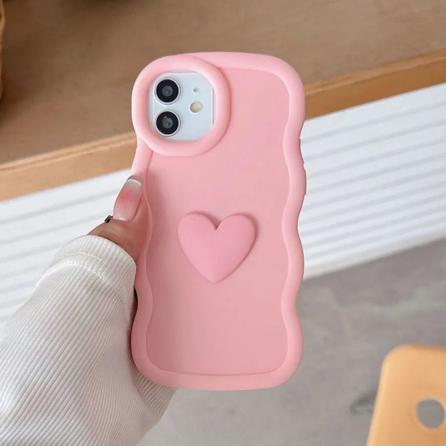 Moto 53 G23 G13 G20 G30 G04S Love Heart Candy Wavy Silicone Case For Motorola Moto G54 G84 5G G82 G52 G22 G32 G24 G34 Soft Cover