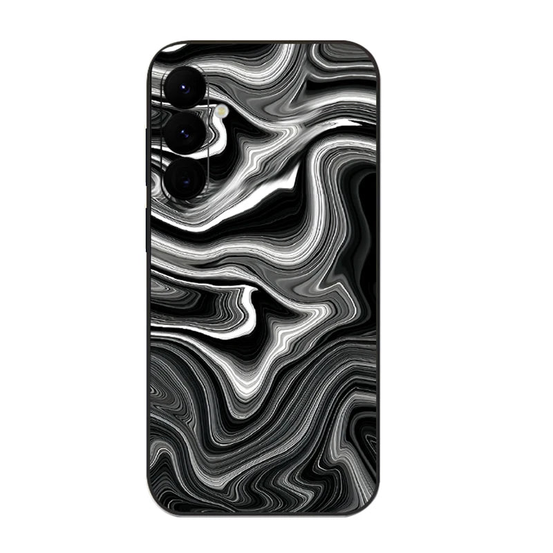 Marble Pattern Phone Case For Samsung Galaxy S24 S23 S22 Ultra S21 S20 FE A52 A53 A15 A16 A25 A35 A54 A55 5G Watercolor Cover