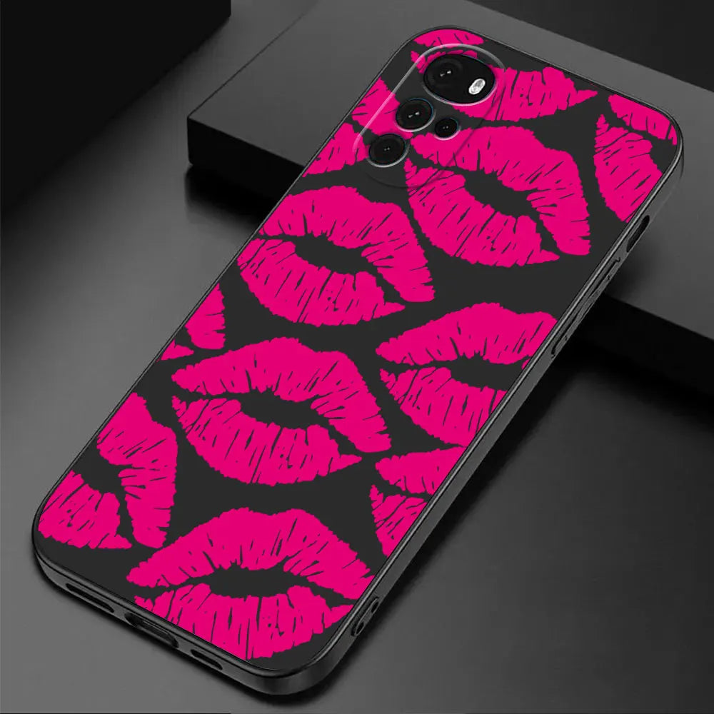 TPU Soft Phone Case for Motorola Moto G50 G32 G52 G53 G30 G60 G71 G72 G22 G51 G31 G73 G60s Sexy Girl Red Black Lips Kiss Cover