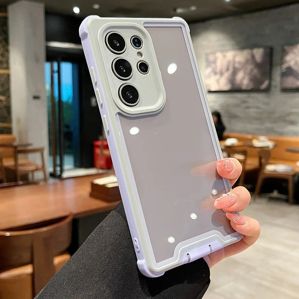 Heavy-Duty Shockproof Bright Case For Samsung Galaxy S25 S24 Plus Ultra S25Ultra S25Plus Transparent Military Hard Armor Cover