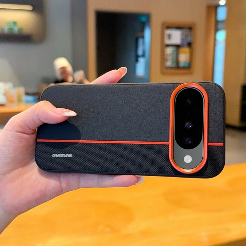 Colorful Faux Leather Red Lens Ring Raised Protective Lens Case For Google Pixel10 Pro XL Pixel 10 pro Camera Protection Cover