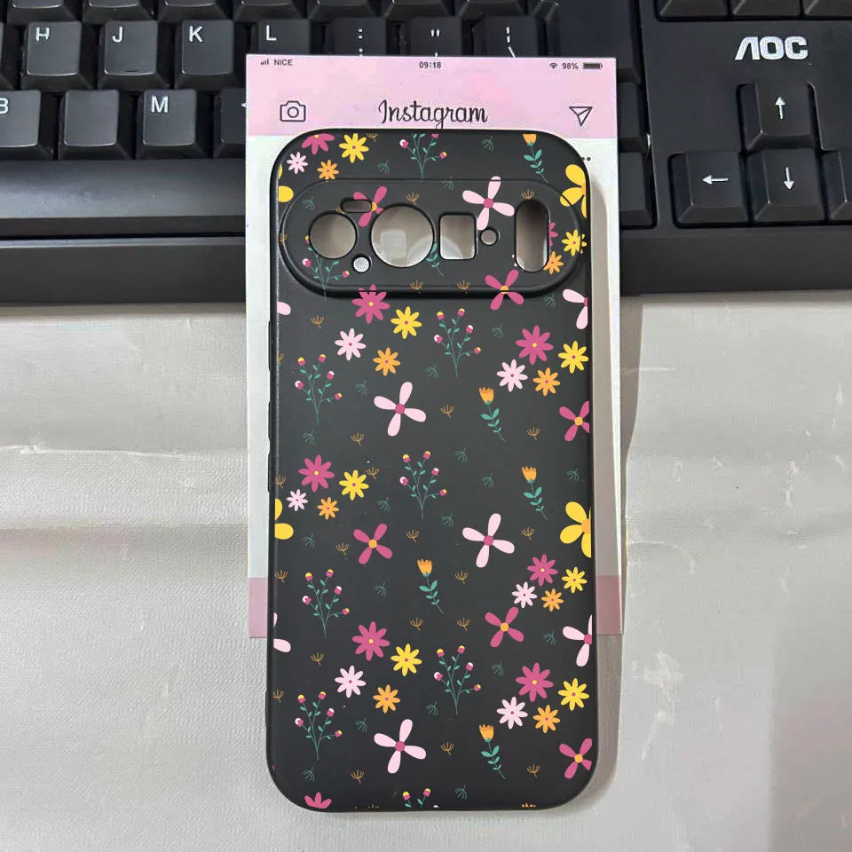 For 10Pro New Luxury Small Daisy Flower Phone Case for Google Pixel 10 9 Pro XL 8A 7A 6a 6 7 8 Pro 5G Soft Black Protector Cover