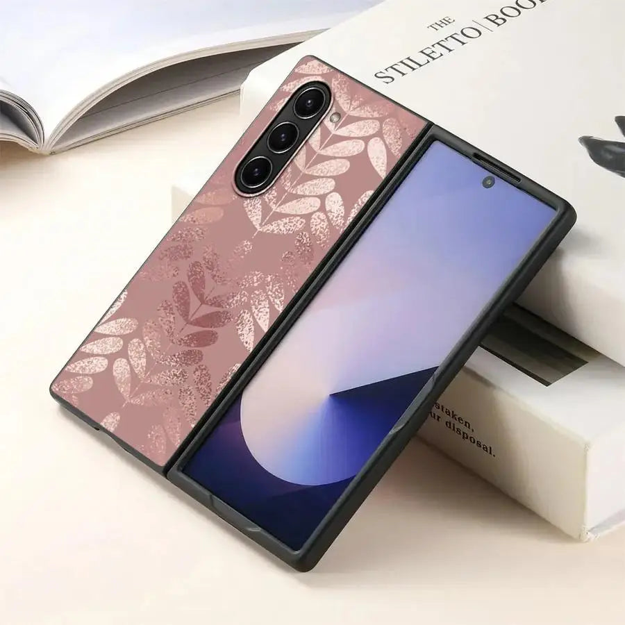 Pink Bling Picture Back Phone Cover Case for Samsung Galaxy ZFold3 ZFold7 ZFold5 Z Fold 7 6 5 4 3 ZFold4 ZFold6