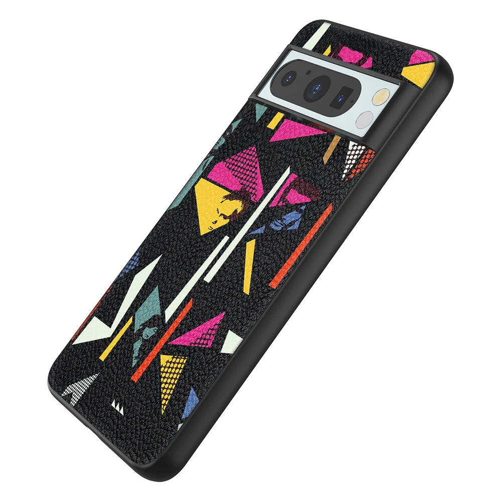 Back Cover Leather Case for Google Pixel 4 XL 4A 5 5A 5G 6 Pro 6A 7 Pro 7A 8 Pro 8A High Quality with Color Triangle Image Print