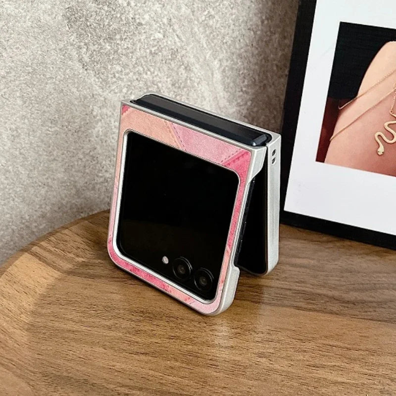 Fashion Retro Leather Case for Motorola Razr 50 Ultra Moto Razr50 5G 2-piece Set Protection Plain Anti-Scratch Lightweight Cover