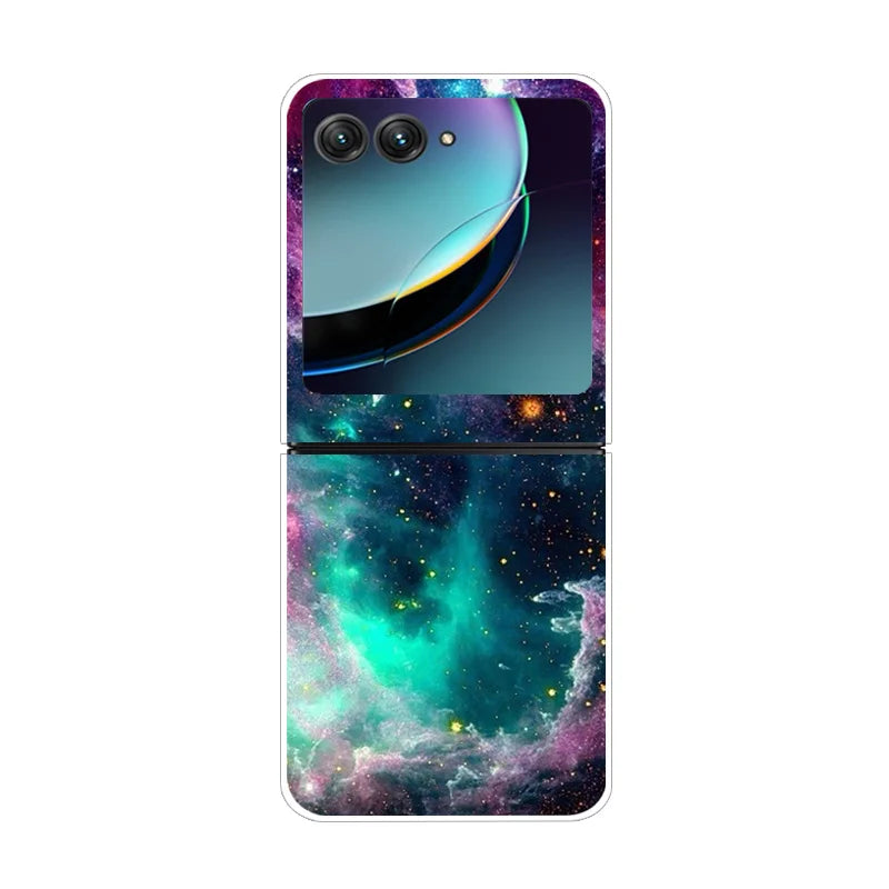 For Motorola Razr 40 Ultra Phone Case Flower Painted Clear Plastic PC Hard Back Cover For Moto Razr 40 Ultra Case 40Ultra 6.9"