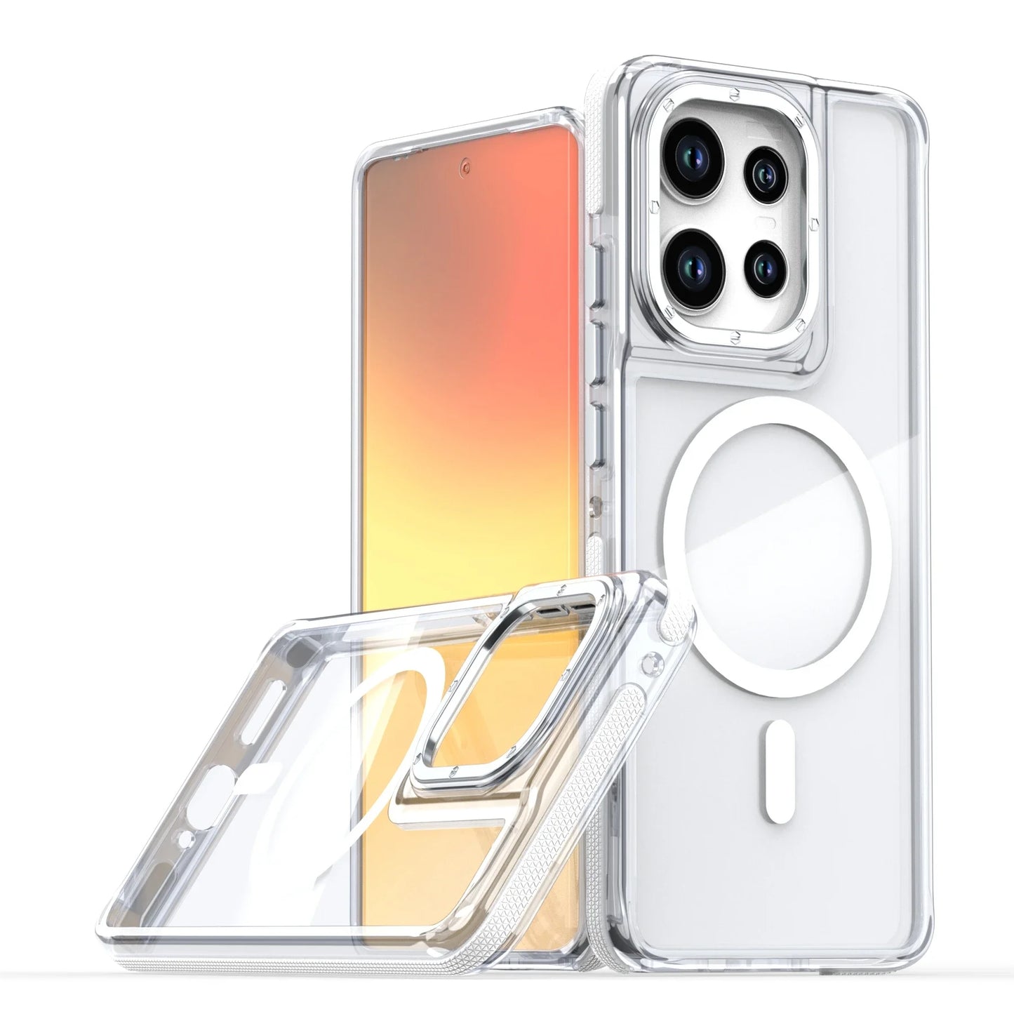 Luxury Shockproof Magnetic Transparent Case for Motorola Moto Edge 60 50 Fusion 50 Pro G86 G56 G15 G05 G55 G24 5G Magsafe Cover