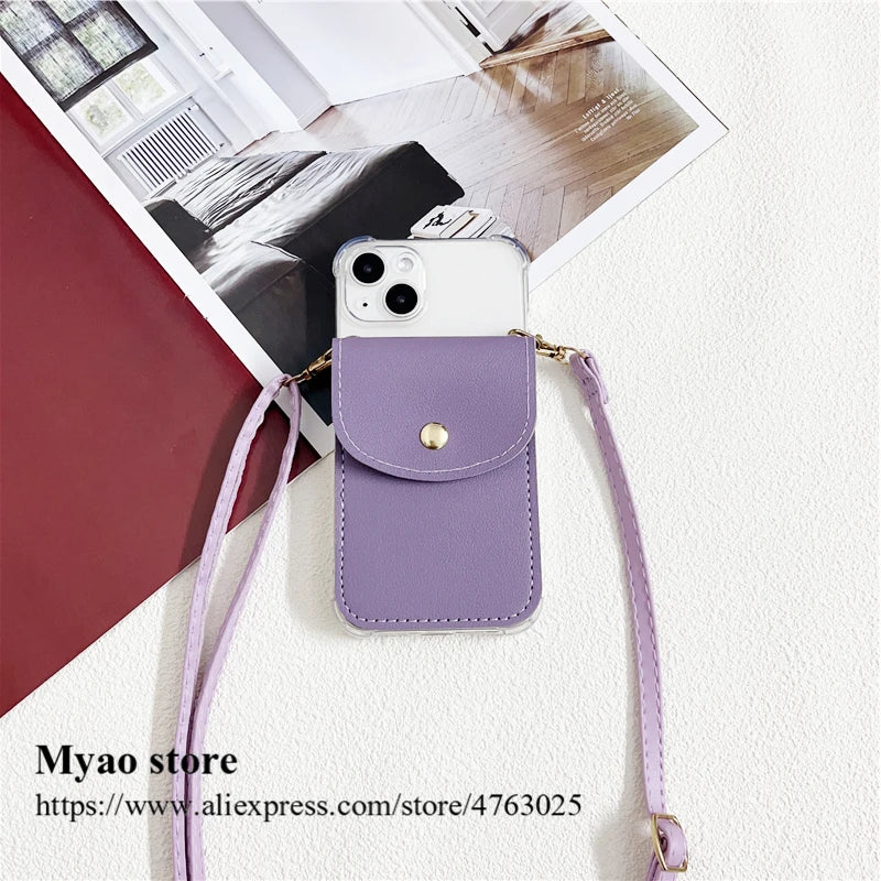 Trendy Leather Wallet Crossbody Strap Phone Case For Motorola Moto edge 40 Neo 30 Lite 50 Pro Cover Necklace Lanyard Cord Bag