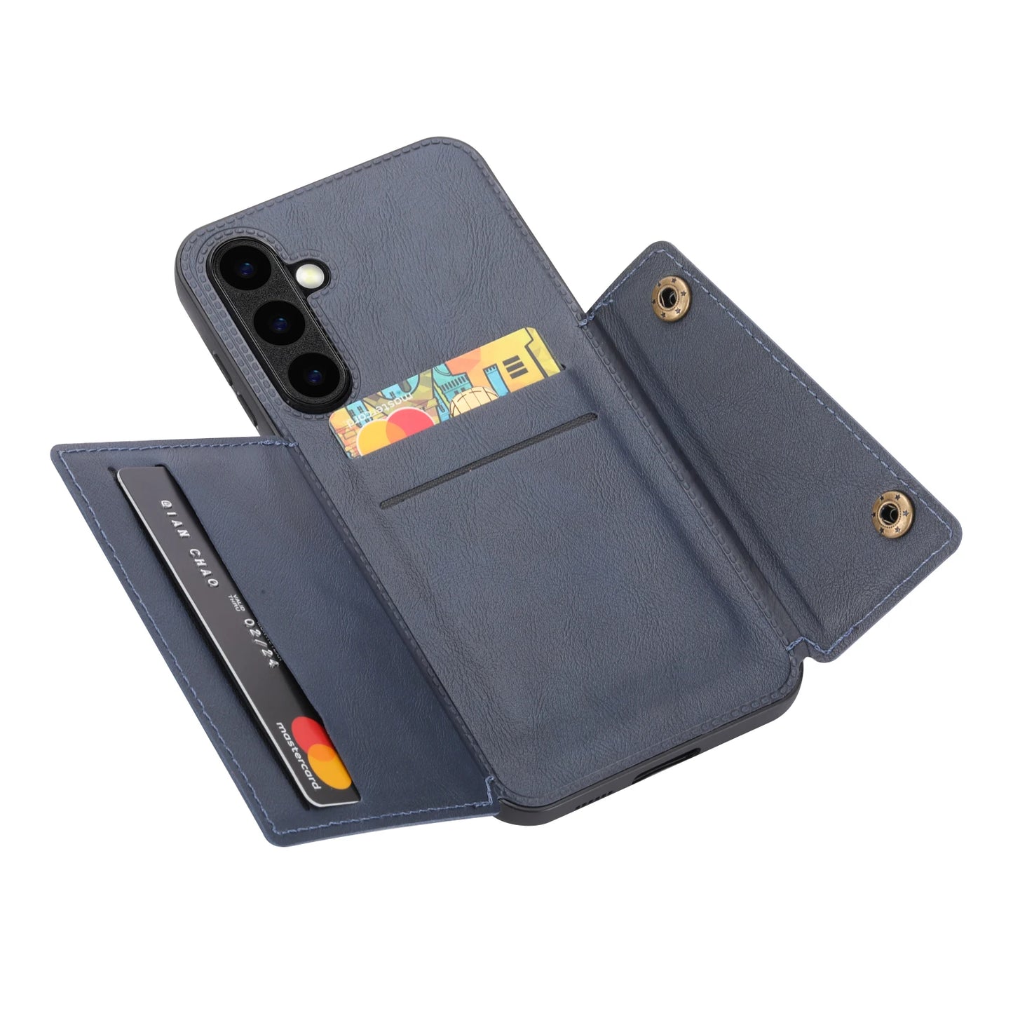 Card Holder Leather Case for Samsung Galaxy S25 Ultra S24 FE S23 S22 Ultra S21 S20 FE S10 Plus 5G Wallet Phone Cover Etui Coque
