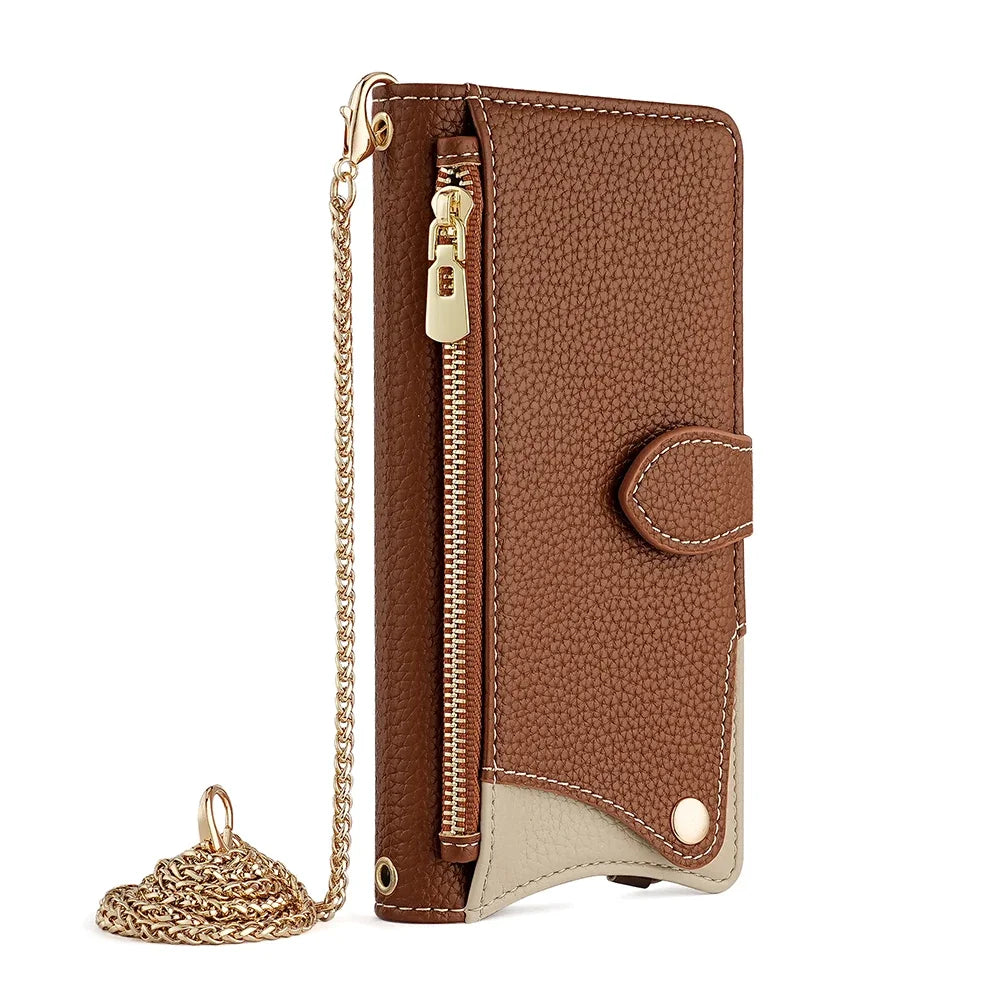 Fashion MultiFunctional Flip Leather Crossbody Case for Google Pixel 9 8 7 6 5 Pro XL 8A 7A 6A 5A pixel9 Zipper Wallet Phone Bag