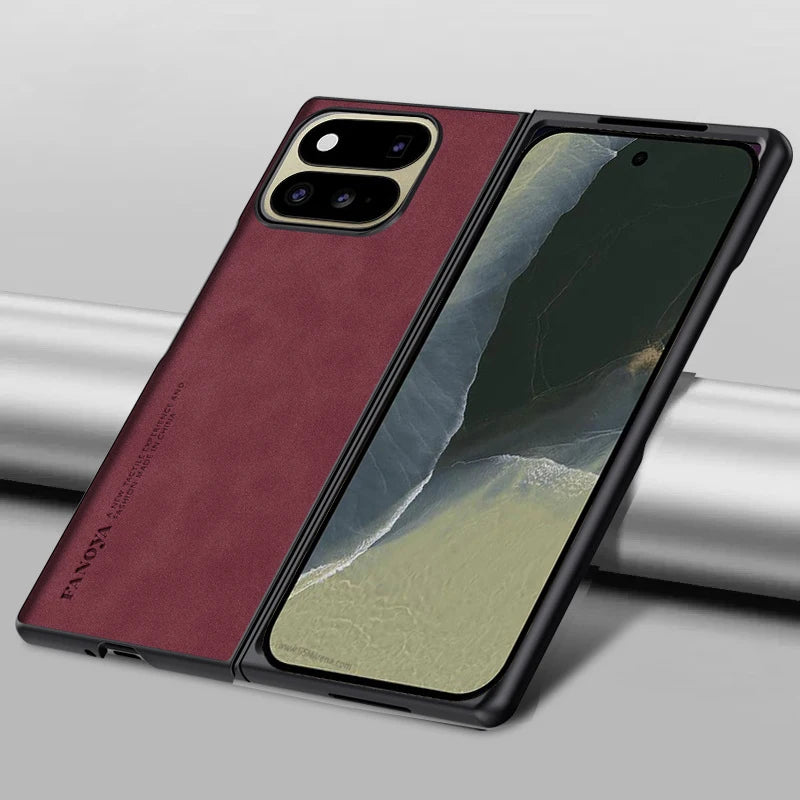 Matte Case for Pixel Fold Faux PU Leather Hard Plastic Back Cover For Google Pixel 11 Fold GZDQ6 2026