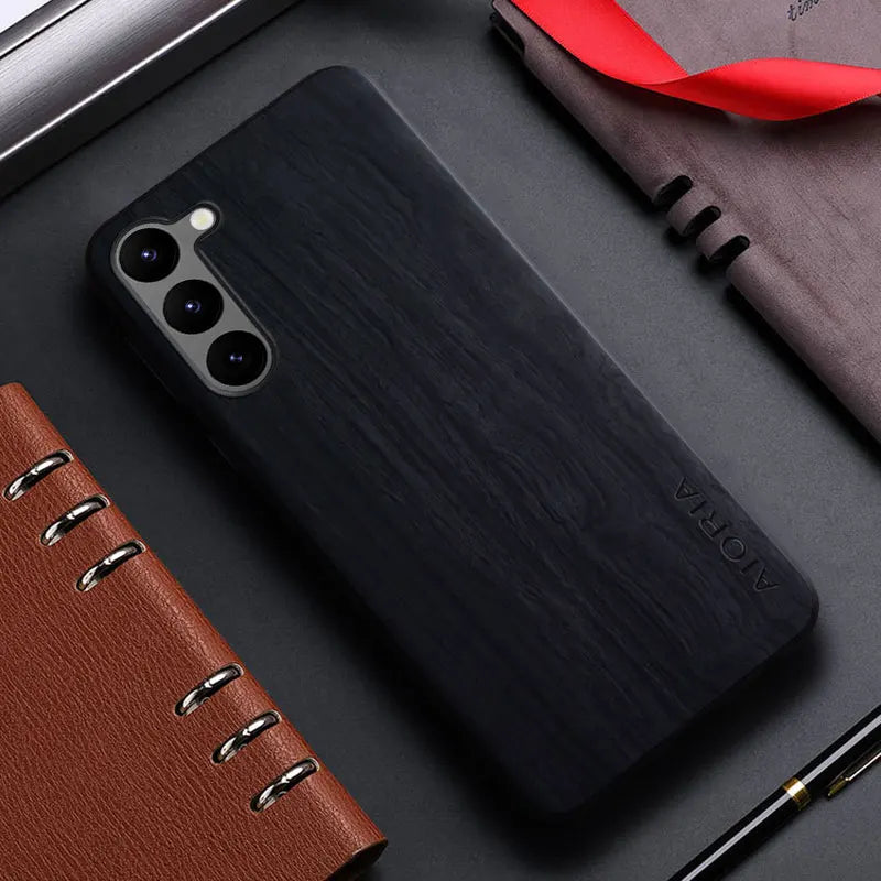 Case for Samsung galaxy s20 s21 s22 s23 Ultra plus FE 5G funda bamboo wood pattern Leather back cover for galaxy s23 ultra case