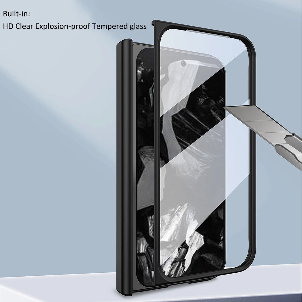 Spring Rotating Hinge Matte Plastic Case For Google Pixel 10 Pro Fold Kickstand Stand Holder