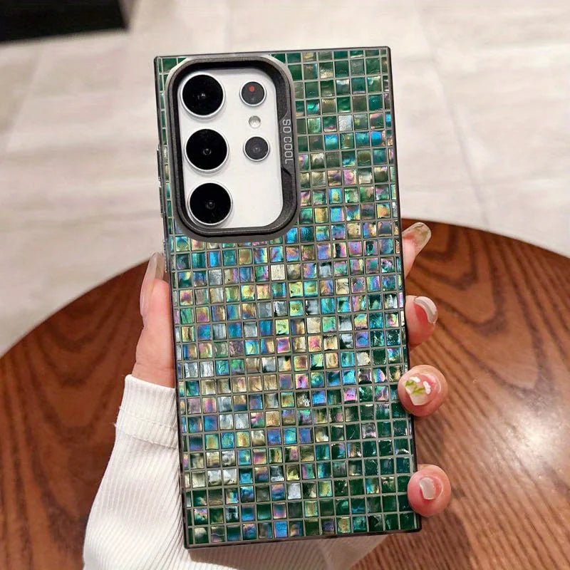 Mosaic tile pattern phone case suitable for Samsung for galaxy S25 S24 S23 S21 S20 FE Ultra Plus 4G 5G anti drop back cover