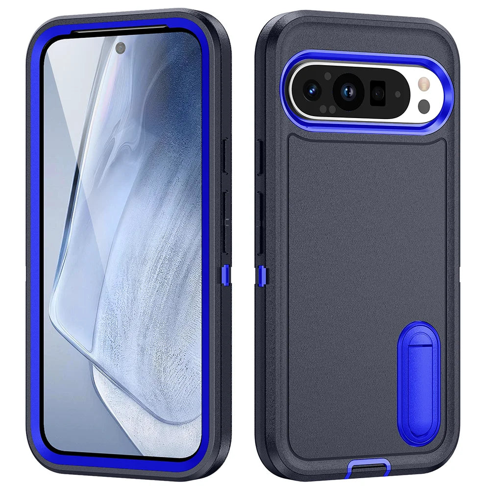 Military Grade Shockproof Cover For Google Pixel 9 Pro XL 3IN1 Anti-Shock Strong Stand Case For Google Pixel 9 Pro Armor Bumper