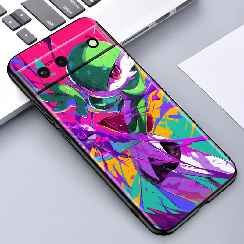 Cartoon P-Pokemon P-Pikachus For Google Pixel 9 8 7A 7 6A 6 5A 5 4 4A XL 5G Black Silicon Shockproof Shell Funda Phone Case