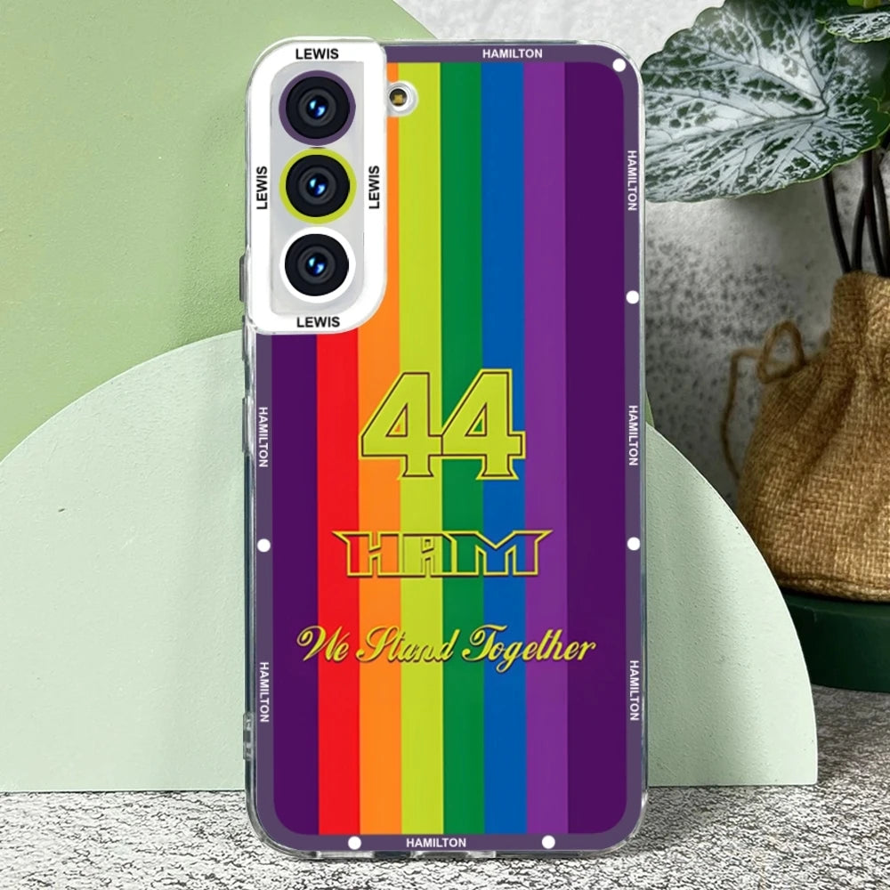 F1 Racing Lewis Hamilton 44 Phone Case Transparent For Samsung S23 Ultra S22 S21 S20 Fe Galaxy A13 A52 A53 A32 A31 A51 A22 Cover