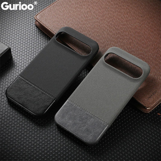 Luxury Matte Cotton Linen Soft Leather Phone Case For Google Pixel 8 9 Pro XL 8A Frameless Anti-Fingerprints PC Shockproof Cover