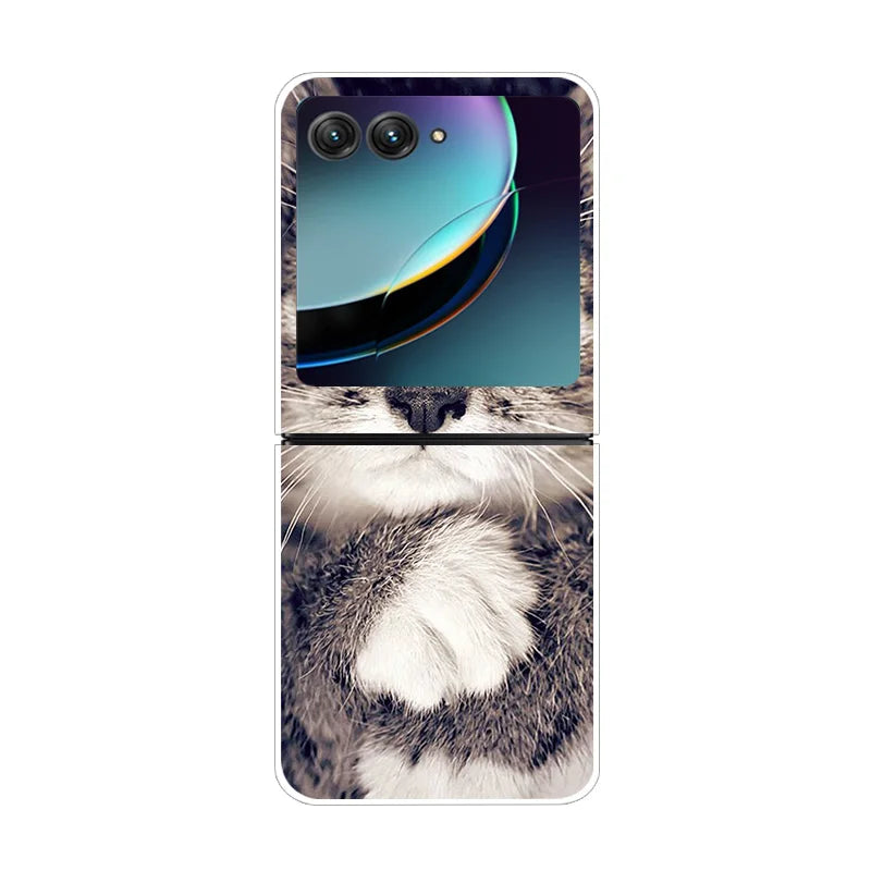 For Motorola Razr 40 Ultra Phone Case Flower Painted Clear Plastic PC Hard Back Cover For Moto Razr 40 Ultra Case 40Ultra 6.9"