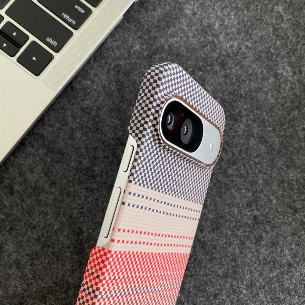 Ultra Thin Magnetic Carbon Fibre Texture Case For Google Pixel 9ProXL 9 8 7 Pro For Magsafe Wireless Charge Shockproof PC Cover