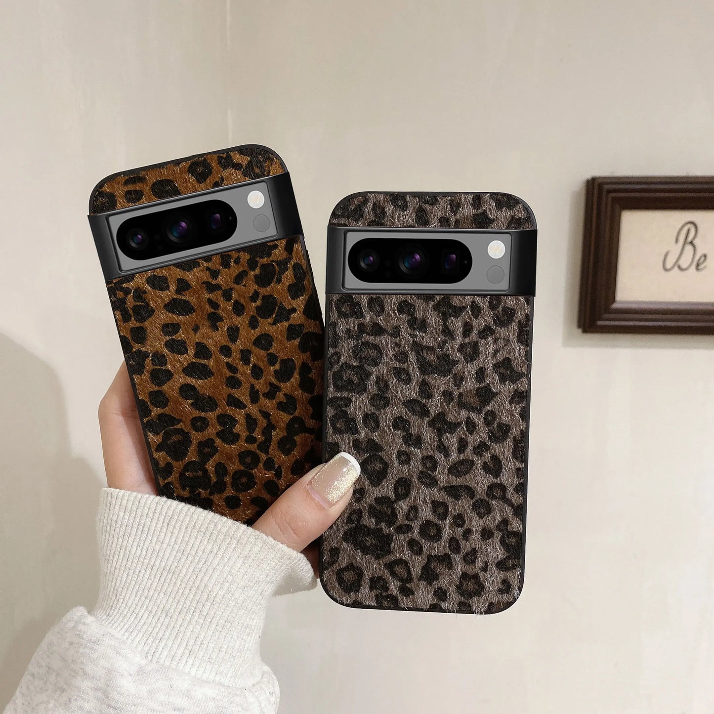 Retro Leopard Print Phone Case Plush Textured Phone Case Protective Cover for Google Pixel 10 9 Pro XL 6 Pro 7 Pro 7A 8 8A 9A 6A