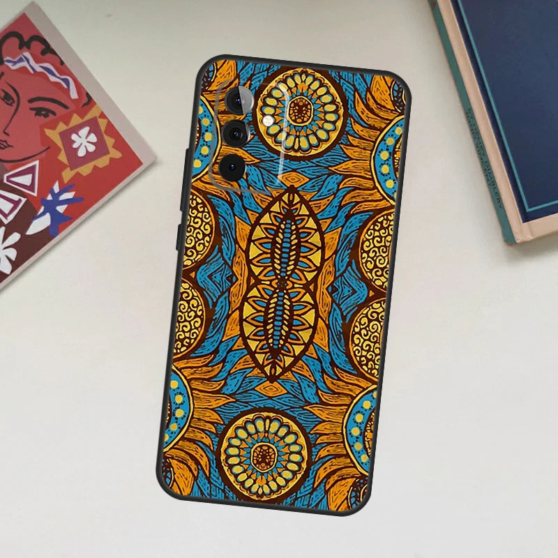 African Wax Fabric Case For Samsung Galaxy A52 A53 A54 A12 A13 A14 A32 A33 A34 A23 A24 A72 A73 A51 A71 A15 A25