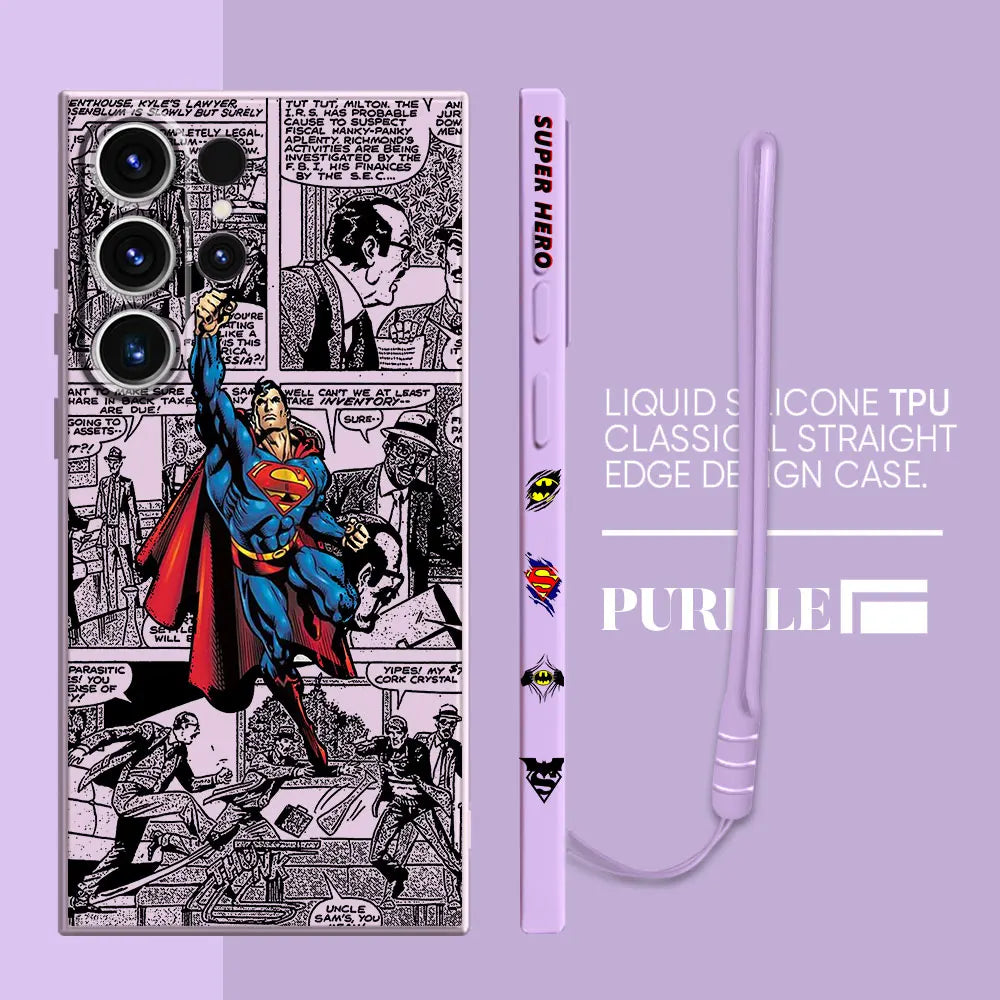 Case for Samsung Galaxy S21 Plus S23 Ultra 5G S20 FE S24 Ultra S22 S22 S-Super-man Comics Soft Cases Shockproof Silicone Cover