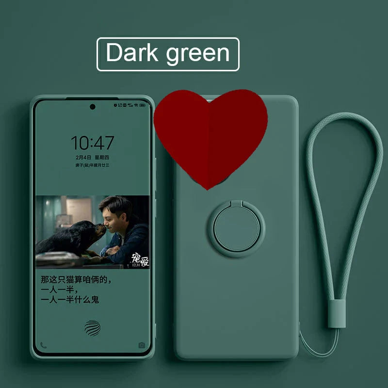 Case for Motorola Edge 60 Fusion Finger Ring Stand Holder Slicone Cover for Edge 60s50Neo Solid Color Lens Protection Soft Funda