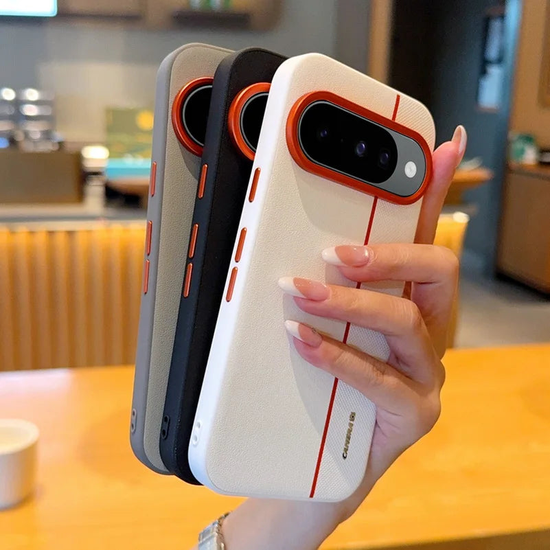 Colorful Faux Leather Red Lens Ring Raised Protective Lens Case For Google Pixel10 Pro XL Pixel 10 pro Camera Protection Cover