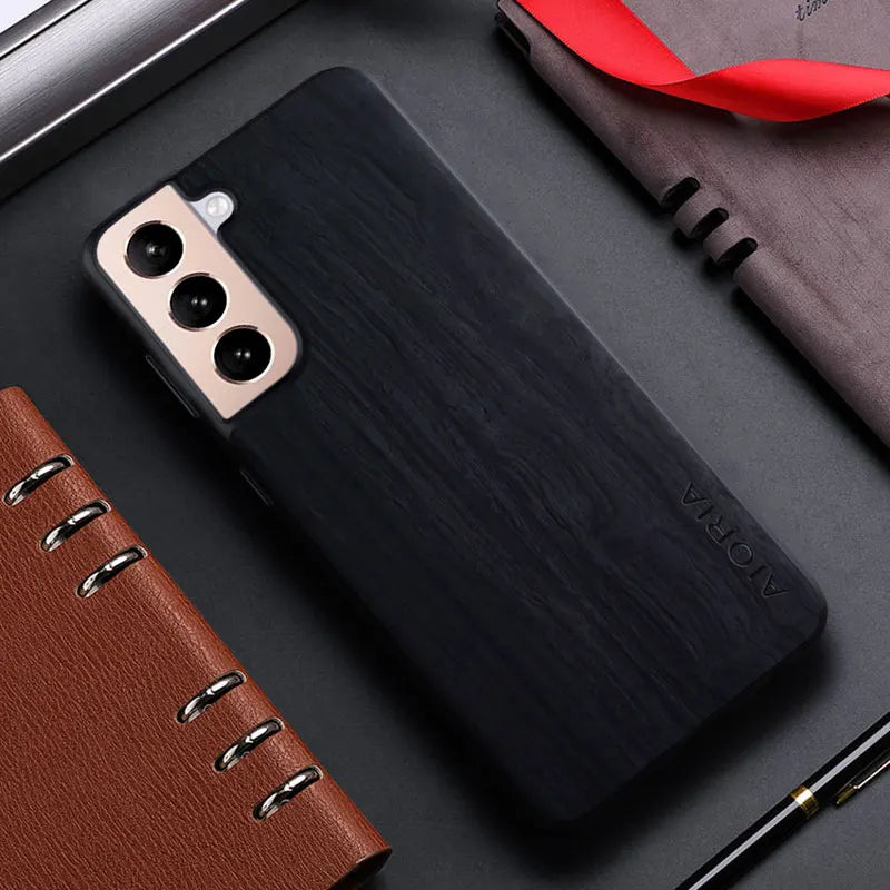 Case for Samsung galaxy s20 s21 s22 s23 Ultra plus FE 5G funda bamboo wood pattern Leather back cover for galaxy s23 ultra case