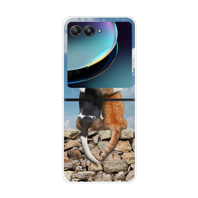 For Motorola Razr 50 Ultra Case Cute Transparent PC Hard Case Back Cover For Moto Razr 50 Ultra Phone Coque 50Ultra Plus Capa