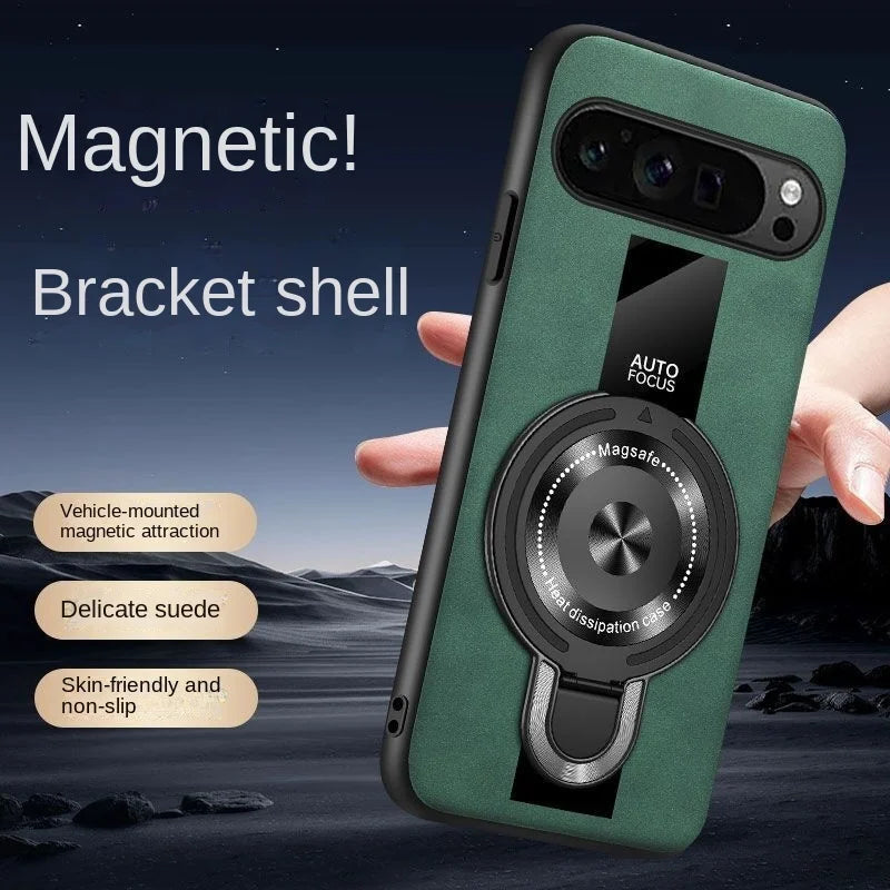 For Google Pixel 9 10 Pro XL 8 7 Pro 8a 7a Magsafe Case Matte sheep Wireless Charging Shockproof Magnetic Armor holder Cover