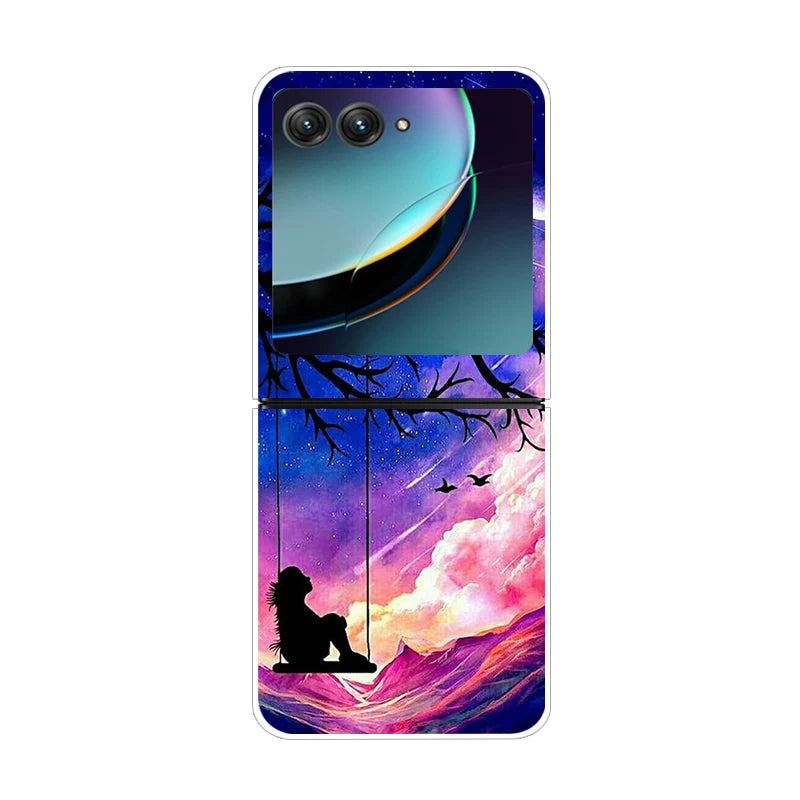 For Motorola Razr 50 Ultra Case Cute Transparent PC Hard Case Back Cover For Moto Razr 50 Ultra Phone Coque 50Ultra Plus Capa