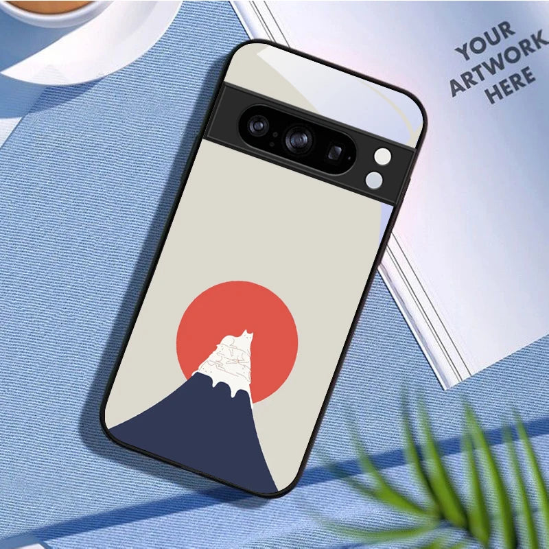 Richu Mountain For Google Pixel 8 P Ixel 7 Pi Xel 7A Pix El 8A G Oogle 9 9A 9Pro Pixe L 9Pr O XL Black Glass Phone Case