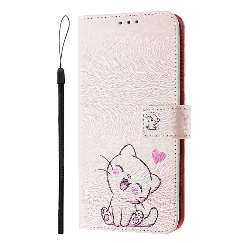 5G Leather Phone Case For Motorola MOTO G 5G 2025 MotoG Stylus 2024 2023 2022 2021 Flip Cover Wallet Magnetic Painted Cases Bear