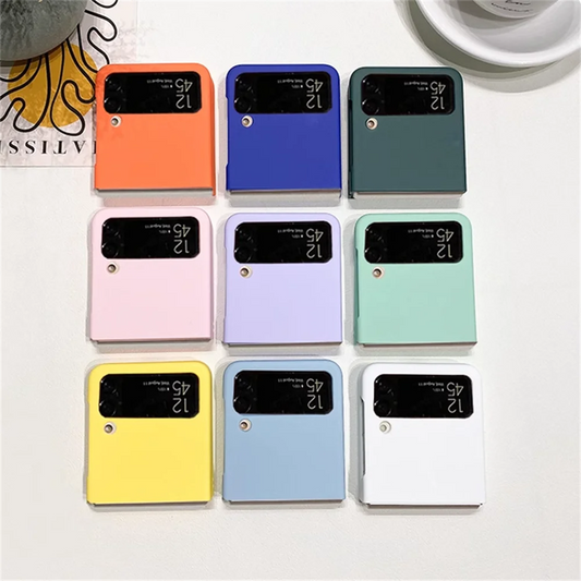 Candy Color Frosting PC Case For Samsung Galaxy Z Flip 6 5GFor Z Flip5 Flip3 Flip4 Ultra Thin Solid Color Hard PC Back Cover