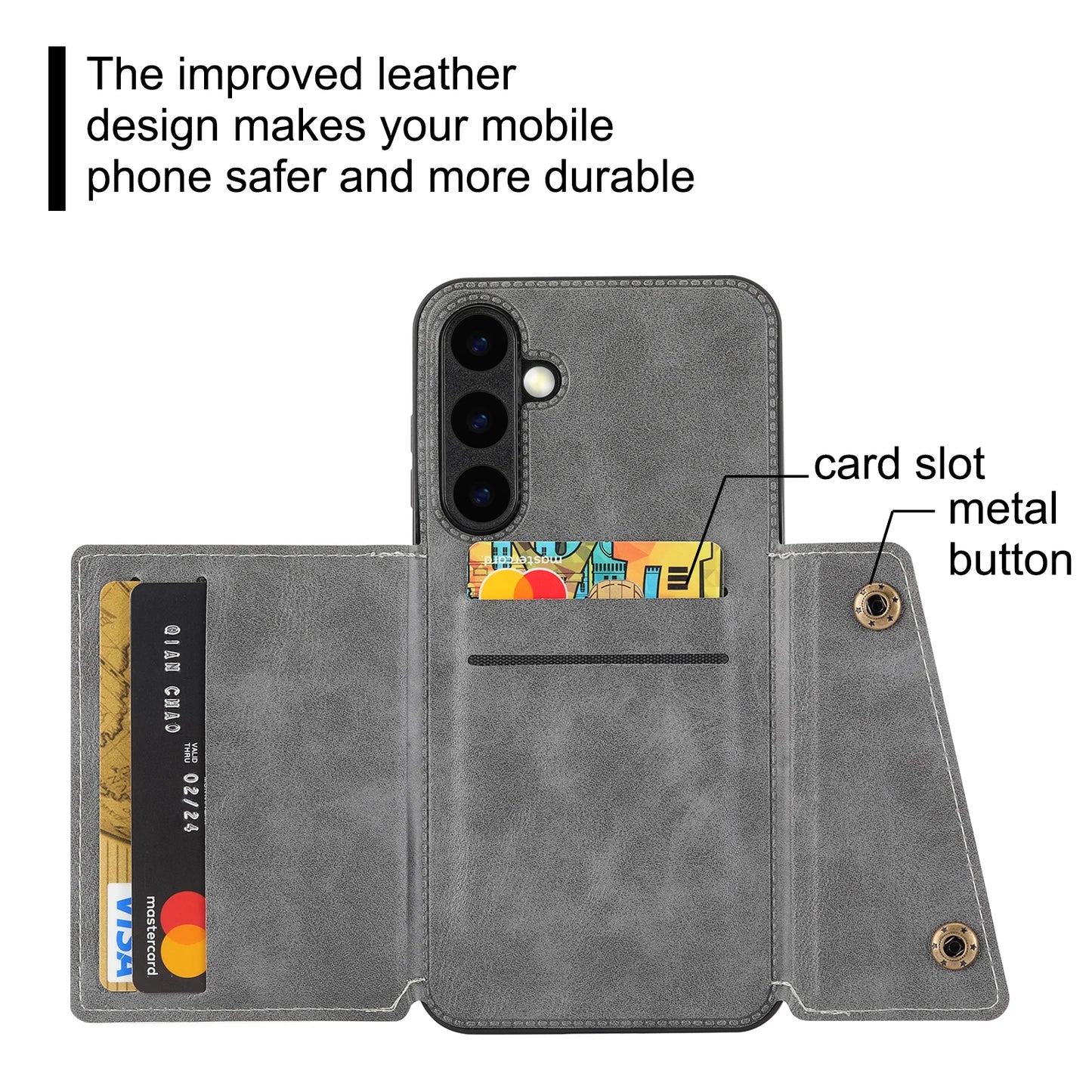 Card Holder Leather Case for Samsung Galaxy S25 Ultra S24 FE S23 S22 Ultra S21 S20 FE S10 Plus 5G Wallet Phone Cover Etui Coque