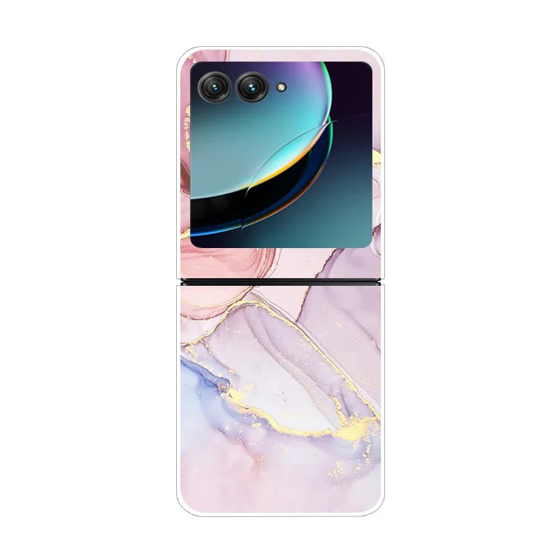 For Moto Razr40 Ultra 5G Case Plastic Wolf Lion Marble PC Hard Back Covers for Motorola Razr 40 Ultra Razr+ Razr4 2023 Capa