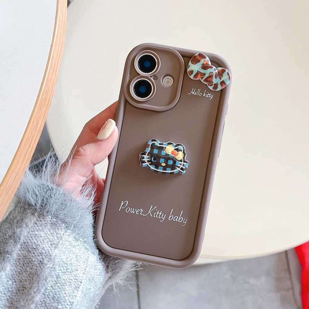 For Motorola Moto Edge 50 G24 Power G13 G53 G55 G35 G84 G85 G14 G54 E13 E22 Kitty Bowknot Toy Cartoon Multistep Soft Phone Case